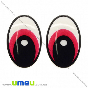 Очки з штифтом овальні, 39х25 мм, Червоні (DIF-009188)