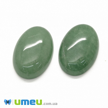 Кабошон нат. камень Авантюрин зеленый, Овал, 30х20 мм, 1 шт (KAB-043080)