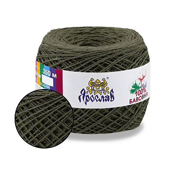 Пряжа Ярослав Бавовна 14/2, 50 г, 350 м, Хаки 330 (YAR-058976)