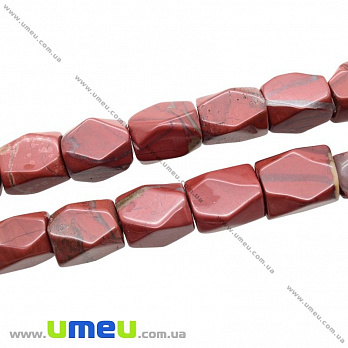 [Архів] Намистина натуральний камінь Яшма, 16х11 мм, Прямокутна гранована (BUS-027235)