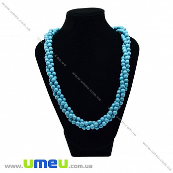 [Архів] Намиста з натурального каменю Джгут Бірюза (син.), 49 см (BUS-028703)