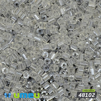 Бісер чеський Рубка 11/0, №48102, Прозорий, глазурирована (BIS-032173)