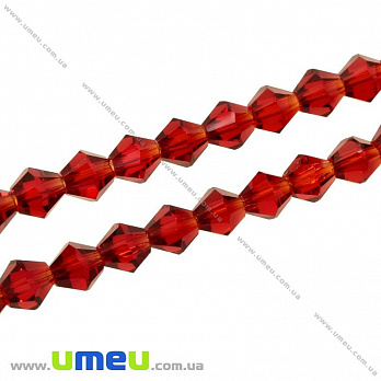 [Архів] Намистина під кришталь Біконус, 6х6 мм, Червона (BUS-031334)