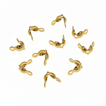 Калоти з нержавіючої сталі, 8х4 мм, Покриття 18 kt (STL-059198)