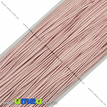 Сутажный шнур, 3 мм, Розовый светлый, 1 м (LEN-011043)