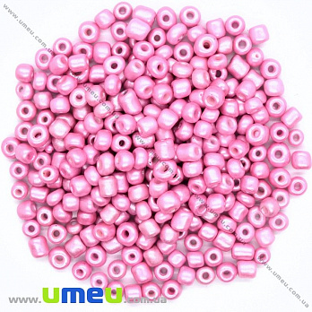 Бисер китайский крупный, 6/0, Розовый металлик, 4 мм, 25 г (BIS-025559)