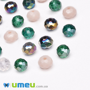 Намистини ронделі, 6х4 мм, Мікс (BUS-050959)