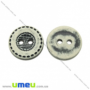 Пуговица пластиковая Круглая, 12 мм, Серая (PUG-021313)