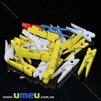 Набір декоративних пластикових пріщепкок, 30х8 мм, Мікс (DIF-037218)