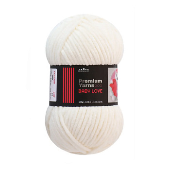 Пряжа Premium Yarn Baby Love 100 г, 120 м, Кремовая 308, 1 моток (YAR-056002)