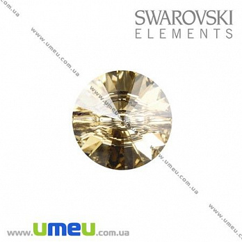 Пуговица Swarovski 3015 Golden Shadow, 12 мм, Круглая, 1 шт (PUG-005512)