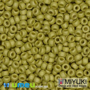 Бісер японський Miyuki круглий RR 11/0 №4205F Duracoat Galvanized, Жовтий матовий (BIS-045700)