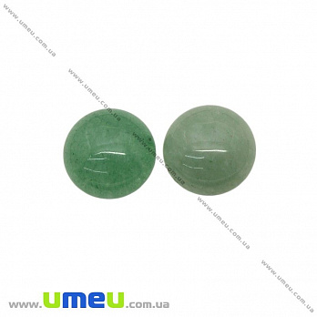 Кабошон нат. камень Авантюрин зеленый, Круглый, 12 мм, 1 шт (KAB-012678)