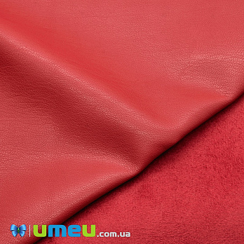 Искусственная кожа на замше 0,65 мм, Красная, 1 лист (20х27 см) (LTH-038610)