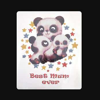 Набор алмазной живописи на картоне 25х21 см, Best mum ever Панды (SXM-059104)