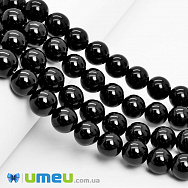 Бусины Агат черный, Натур. камень, 12 мм, Круглые (BUS-049734)