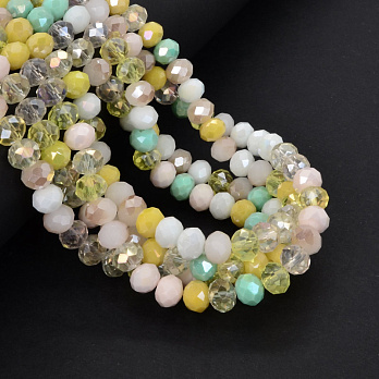 Намистини ронделі, 8х6 мм, Мікс жовтий (BUS-052167)