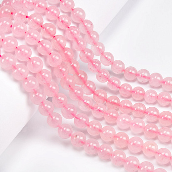 Намистини Кварц рожевий, Натур. камінь, 8,5 мм, Круглі, 38 см (BUS-060929)