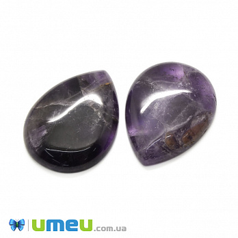 Кабошон нат. камінь Аметист темний, Крапля, 40х30 мм (KAB-043085)