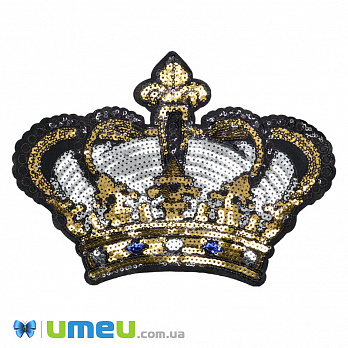 Термоаплікація з паєтками Корона, 24,5х16 см (APL-024658)