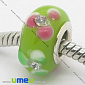 Намистина PANDORA Lampwork, 13х9 мм, Зелена, Срібло, 1 шт (BUS-006516)
