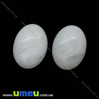 Кабошон нат. камінь Нефрит білий, Овал, 25х18 мм (KAB-020292)