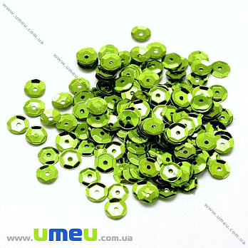 Пайетки Китай круглые граненые, 4 мм, Зеленые, 5 г (PAI-031954)
