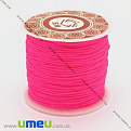 Нейлоновый шнур (для браслетов Шамбала), 1 мм, Розовый яркий, 1 м (LEN-003386)