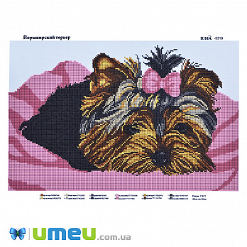 Схема для выш. бісером, Юма, Йоркширський тер'єр, 39х26 см (UPK-048528)