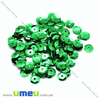 Пайетки Китай круглые граненые, 4 мм, Зеленые, 5 г (PAI-031950)