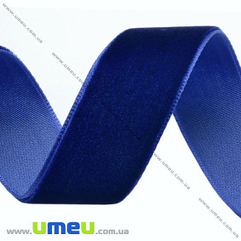 Стрічка оксамитова, 25 мм, Синя темна (LEN-052254)