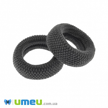 Резинка для волосся мікрофібра фактурна, 50 мм, Сіра темна (OSN-041717)