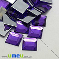Кабошон пластиковий, Квадратний гранований, 12х12 мм, Фіолетовий (KAB-009529)