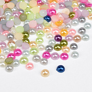 Полубусины пластиковые Жемчуг, 4 мм, Круглые, Микс (KAB-022643)