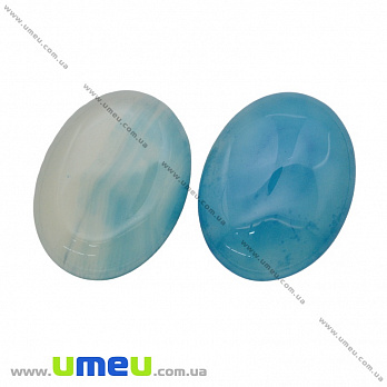 Кабошон нат. камінь Агат синій світлий, Овал, 40х30 мм (KAB-026012)