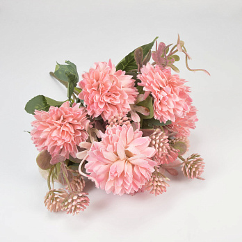 Букет хризантем з кульбабами, 29 см, Рожевий (DIF-057747)