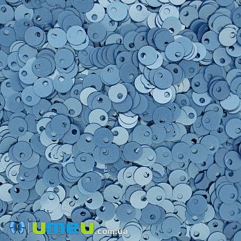 Пайетки Индия круглые плоские (смещённое отверстие), 4 мм, Синие, 5 г (PAI-041820)
