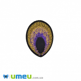 Термоаплікація Перо, 5х3,5 см, Золотисто-бузкова (APL-042440)