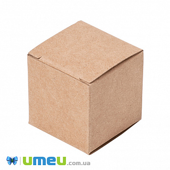 Збірна картонна коробочка Квадратна, 3,8х3,8х3,8 см, Крафт (UPK-042996)
