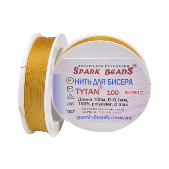 Нить для бисера Титан 100, Золотисто-желтая №2512, 100 м (MUL-015736)