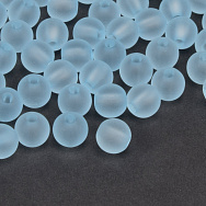 Бусины акриловые матовые, Круглые, 8 мм, Голубые (BUS-059756)