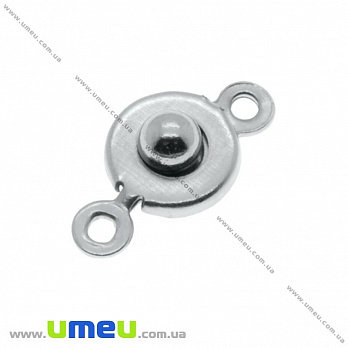 [Архів] Замок-кнопка, Темне срібло, 14х7,5 мм (ZAM-018685)