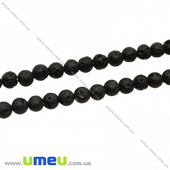[Архів] Намистина натуральний камінь Лава, 6 мм, Кругла (BUS-023689)