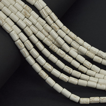 Намистини Бірюза пофарбована, Синт. камінь, 9х5 мм, Циліндр (BUS-057551)