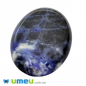 Кабошон нат. камінь Содаліт, Овал, 40х30 мм (KAB-050043)