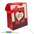 Подарочный пакет Сердца, 17х14х7 см, Красный, 1 шт (UPK-023376)