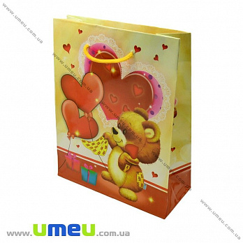 Подарунковий пакет, 23х18х7,5 см, Ведмедики (UPK-019056)