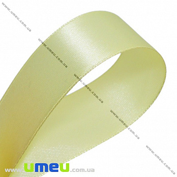 Атласная лента, 25 мм, Светло-желтая, 1 м (LEN-011655)