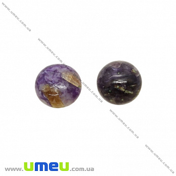 Кабошон нат. камінь Чароїт, Круглий, 10 мм (KAB-033554)