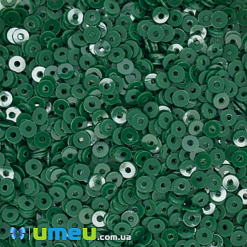 Пайетки Индия круглые плоские, 3 мм, Зеленые, 5 г (PAI-041023)